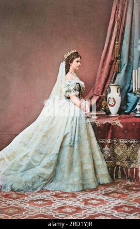 Elisabeth (Sissi), impératrice d'Autriche - Impératrice Elisabeth d'Autriche-Hongrie (1837-1898). Photo de Emil Rabending en 1867 - image colorée numériquement Banque D'Images