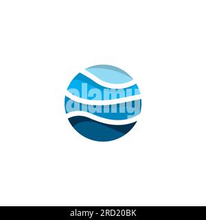 Logo abstrait Blue Wave. Logo Water. Vecteur abstrait océanique Illustration de Vecteur
