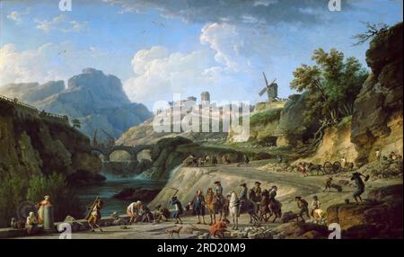 Claude-Joseph Vernet -- Construction d'un Grand chemin 1774, 97х162 Banque D'Images