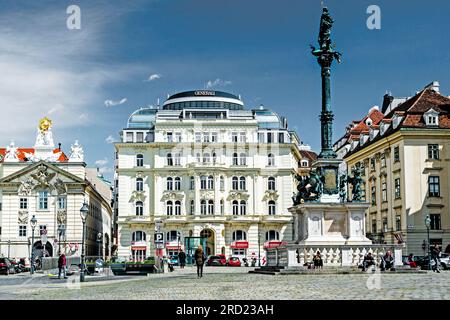 Vienne, am Hof avec pompier et generali assurances, Wien, am Hof mit feuerwehrwache generali und versicherung Banque D'Images