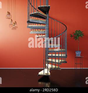 intérieur d'escalier en colimaçon. Banque D'Images