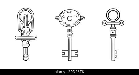 Définir de magnifiques touches vintage. Illustration vectorielle isolée sur fond blanc. Illustration de Vecteur