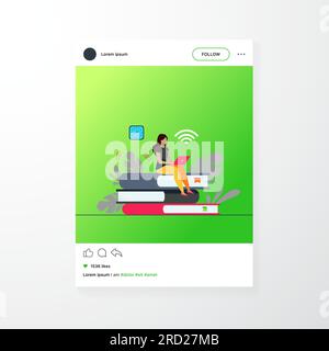 Cours en ligne et concept étudiant Illustration de Vecteur