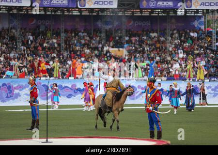 Oulan-Bator, Mongolie. 11 juin 2023. Cérémonie d'ouverture du festival naadam 2023. Crédit : L.Enkh-Orgil. Banque D'Images