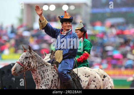 Oulan-Bator, Mongolie. 11 juin 2023. Cérémonie d'ouverture du festival naadam 2023. Crédit : L.Enkh-Orgil. Banque D'Images