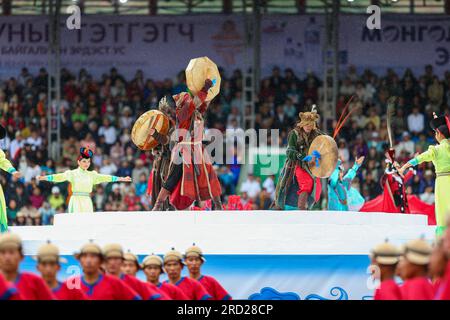 Oulan-Bator, Mongolie. 11 juin 2023. Cérémonie d'ouverture du festival naadam 2023. Crédit : L.Enkh-Orgil. Banque D'Images