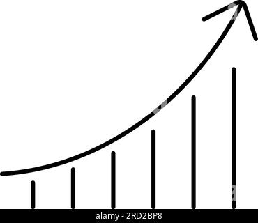 Graphique croissant, graphique à barres, icône plate isolée sur le fond blanc, illustration vectorielle de conception plate. Illustration de Vecteur