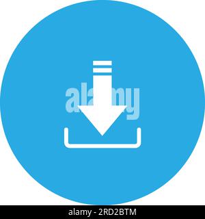 L'icône de téléchargement. Bouton Télécharger. Symbole de charge. Bouton rond. Vecteur. Point de flèche vers le bas Illustration de Vecteur