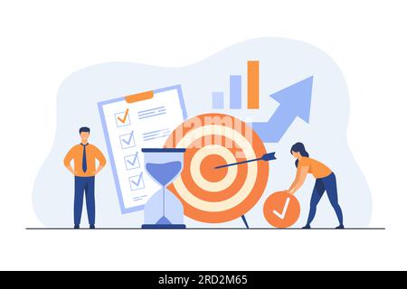 De minuscules personnes développant un système de contrôle de soi Illustration de Vecteur