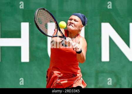 Budapest, Hongrie. 18 juillet 2023. Diana Maksimovna Snaider (RUS) lors de la deuxième journée du Grand Prix de tennis de Hongrie WTA250 le 18 juillet 2023 au Romai Teniszakademia, Budapest, Hongrie crédit : Independent photo Agency/Alamy Live News Banque D'Images