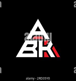 Logo lettre triangle ABK avec forme de triangle. Monogramme de logo triangle ABK. Modèle de logo vectoriel triangle ABK avec couleur rouge. ABK triangul Illustration de Vecteur