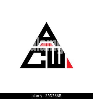 Logo lettre triangle ACW avec forme de triangle. Monogramme de logo triangle ACW. Modèle de logo vectoriel triangle ACW avec couleur rouge. ACW triangul Illustration de Vecteur