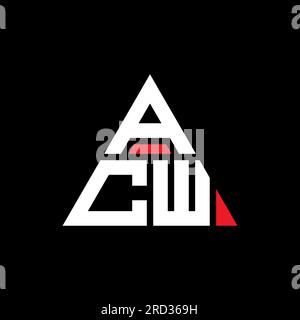 Logo lettre triangle ACW avec forme de triangle. Monogramme de logo triangle ACW. Modèle de logo vectoriel triangle ACW avec couleur rouge. ACW triangul Illustration de Vecteur