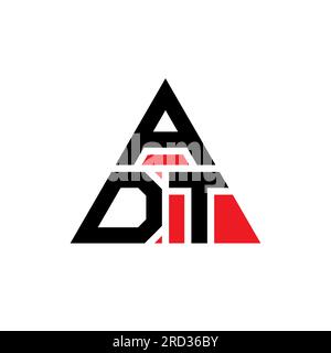 Conception de logo de lettre triangle ADT avec forme de triangle. Monogramme de logo triangle ADT. Modèle de logo vectoriel triangle ADT avec couleur rouge. ADT triangul Illustration de Vecteur