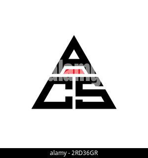 Logo de lettre triangle ACS avec forme de triangle. Monogramme de conception de logo triangle ACS. Modèle de logo vecteur triangle ACS avec couleur rouge. ACS triangul Illustration de Vecteur