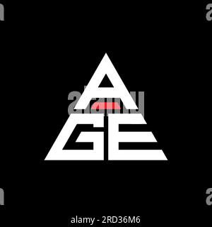 Logo de lettre triangle D'ÂGE avec forme de triangle. Monogramme de logo triangle D'ÂGE. Modèle de logo vecteur triangle D'ÂGE avec la couleur rouge. AGE triangul Illustration de Vecteur