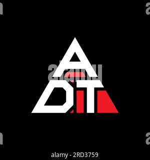 Conception de logo de lettre triangle ADT avec forme de triangle. Monogramme de logo triangle ADT. Modèle de logo vectoriel triangle ADT avec couleur rouge. ADT triangul Illustration de Vecteur