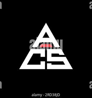 Logo de lettre triangle ACS avec forme de triangle. Monogramme de conception de logo triangle ACS. Modèle de logo vecteur triangle ACS avec couleur rouge. ACS triangul Illustration de Vecteur