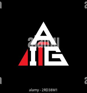 Logo de lettre triangle AIG avec forme de triangle. Monogramme de logo triangle AIG. Modèle de logo vecteur triangle AIG avec couleur rouge. AIG triangul Illustration de Vecteur