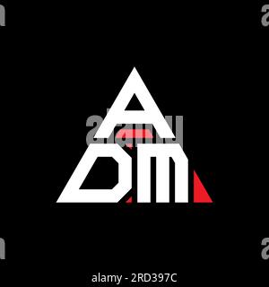 Logo ADM lettre triangle avec forme de triangle. Monogramme de logo triangle ADM. Modèle de logo vecteur triangle ADM avec couleur rouge. ADM triangul Illustration de Vecteur