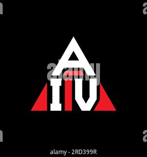 Logo de lettre triangle AIV avec forme de triangle. Monogramme de logo triangle AIV. Modèle de logo vecteur triangle AIV avec couleur rouge. AIV triangul Illustration de Vecteur