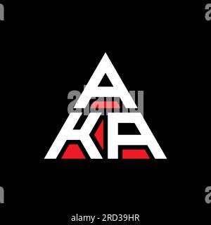 Logo de lettre triangle AKA avec forme de triangle. Monogramme de logo triangle AKA. Modèle de logo vecteur triangle AKA avec couleur rouge. ALIAS triangul Illustration de Vecteur