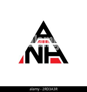 Conception de logo de lettre triangle ANH avec forme de triangle. Monogramme de conception de logo de triangle ANH. Modèle de logo vectoriel de triangle ANH avec la couleur rouge. ANH triangul Illustration de Vecteur