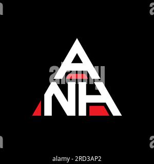 Conception de logo de lettre triangle ANH avec forme de triangle. Monogramme de conception de logo de triangle ANH. Modèle de logo vectoriel de triangle ANH avec la couleur rouge. ANH triangul Illustration de Vecteur
