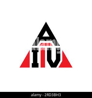 Logo de lettre triangle AIV avec forme de triangle. Monogramme de logo triangle AIV. Modèle de logo vecteur triangle AIV avec couleur rouge. AIV triangul Illustration de Vecteur