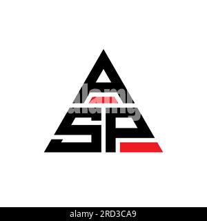 Logo lettre triangle ASP avec forme de triangle. Monogramme de logo triangle ASP. Modèle de logo vecteur triangle ASP avec couleur rouge. ASP triangul Illustration de Vecteur