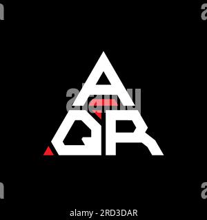 Logo de lettre triangle AQR avec forme de triangle. Monogramme de logo triangle AQR. Modèle de logo vectoriel triangle AQR avec couleur rouge. AQR triangul Illustration de Vecteur