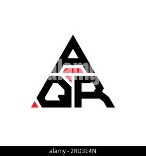 Logo de lettre triangle AQR avec forme de triangle. Monogramme de logo triangle AQR. Modèle de logo vectoriel triangle AQR avec couleur rouge. AQR triangul Illustration de Vecteur