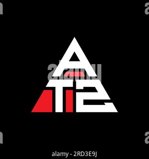 Logo de lettre triangle ATZ avec forme de triangle. Monogramme de logo triangle ATZ. Modèle de logo vecteur triangle ATZ avec couleur rouge. ATZ triangul Illustration de Vecteur