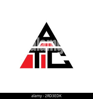 Logo de lettre triangle ATC avec forme de triangle. Monogramme de logo triangle ATC. Modèle de logo vecteur triangle ATC avec couleur rouge. ATC triangul Illustration de Vecteur