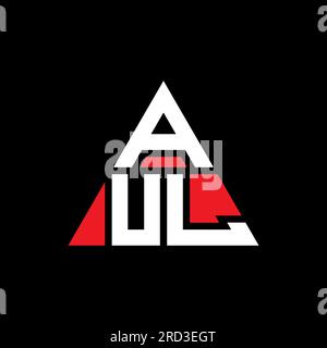 Logo de lettre triangle AUL avec forme de triangle. Monogramme de conception de logo triangle AUL. Modèle de logo vecteur triangle AUL avec couleur rouge. AUL triangul Illustration de Vecteur