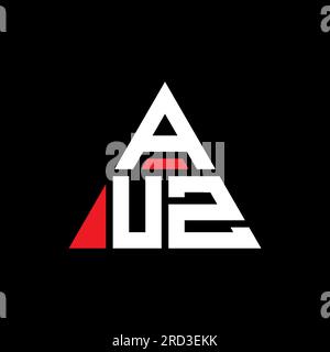 Logo de lettre triangle AUZ avec forme de triangle. Monogramme de conception de logo triangle AUZ. Modèle de logo vecteur triangle AUZ avec couleur rouge. AUZ triangul Illustration de Vecteur