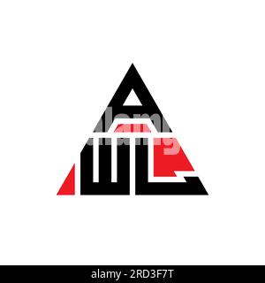 Logo EN forme de triangle avec lettre de POINÇON. Monogramme à motif triangle DE L'AUBE. Modèle de logo vectoriel de triangle D'AWL avec la couleur rouge. ALLE triangul Illustration de Vecteur