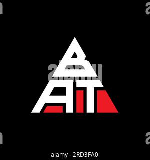 Logo de lettre triangle BAT avec forme de triangle. Monogramme de logo triangle DE CHAUVE-SOURIS. Modèle de logo vecteur triangle BAT avec la couleur rouge. BAT triangul Illustration de Vecteur