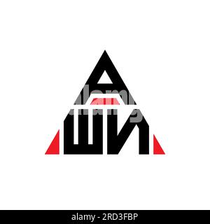 Logo de lettre triangle AWN avec forme de triangle. Monogramme de logo triangle AWN. Modèle de logo vectoriel triangle AWN avec couleur rouge. AWN triangul Illustration de Vecteur