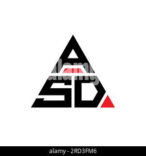 Logo de lettre triangle ASD avec forme de triangle. Monogramme de logo triangle ASD. Modèle de logo vectoriel triangle ASD avec couleur rouge. TSA triangul Illustration de Vecteur