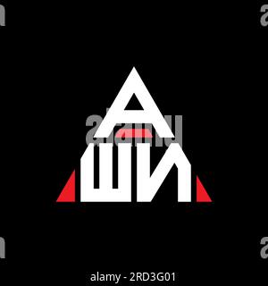 Logo de lettre triangle AWN avec forme de triangle. Monogramme de logo triangle AWN. Modèle de logo vectoriel triangle AWN avec couleur rouge. AWN triangul Illustration de Vecteur