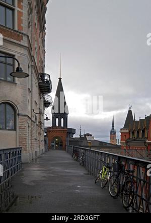 Quartier résidentiel dans le quartier Södermalm de Stockholm. Banque D'Images