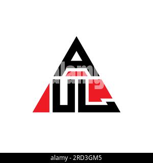 Logo de lettre triangle AUL avec forme de triangle. Monogramme de conception de logo triangle AUL. Modèle de logo vecteur triangle AUL avec couleur rouge. AUL triangul Illustration de Vecteur