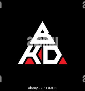 Logo en forme de triangle BKD. Monogramme de logo triangle BKD. Modèle de logo vecteur triangle BKD avec couleur rouge. BKD triangul Illustration de Vecteur