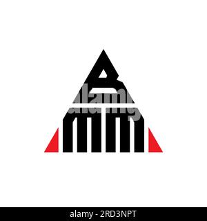 Logo lettre triangle BMM avec forme de triangle. Monogramme de logo triangle BMM. Modèle de logo vecteur triangle BMM avec couleur rouge. BMM triangul Illustration de Vecteur