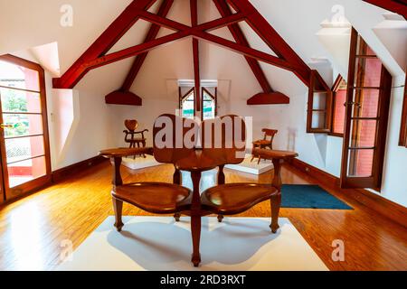 Intérieur de la villa El Capricho à Comillas, Cantabrie, Espagne. Design intérieur de l'architecte Antoni Gaudí. Il a été construit comme résidence d'été pour les cliens aisés Banque D'Images