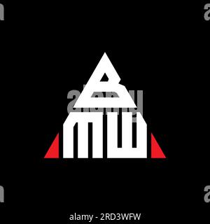 Design de logo de lettre triangle BMW avec forme de triangle. Monogramme de conception de logo triangle BMW. Modèle de logo vecteur triangle BMW avec couleur rouge. BMW triangul Illustration de Vecteur