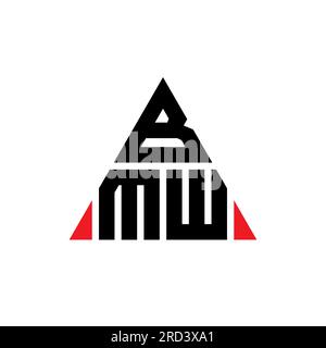Design de logo de lettre triangle BMW avec forme de triangle. Monogramme de conception de logo triangle BMW. Modèle de logo vecteur triangle BMW avec couleur rouge. BMW triangul Illustration de Vecteur