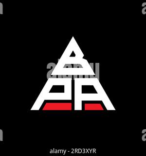 Logo de lettre triangle BPA avec forme de triangle. Monogramme de logo triangle BPA. Modèle de logo vecteur triangle BPA avec couleur rouge. BPA triangul Illustration de Vecteur