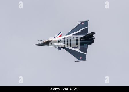 Armée de l'air et de l'espace Dassault Rafale C jet exposé au Royal International Air Tattoo, riat, Airshow, RAF Fairford, Gloucestershire, ROYAUME-UNI Banque D'Images